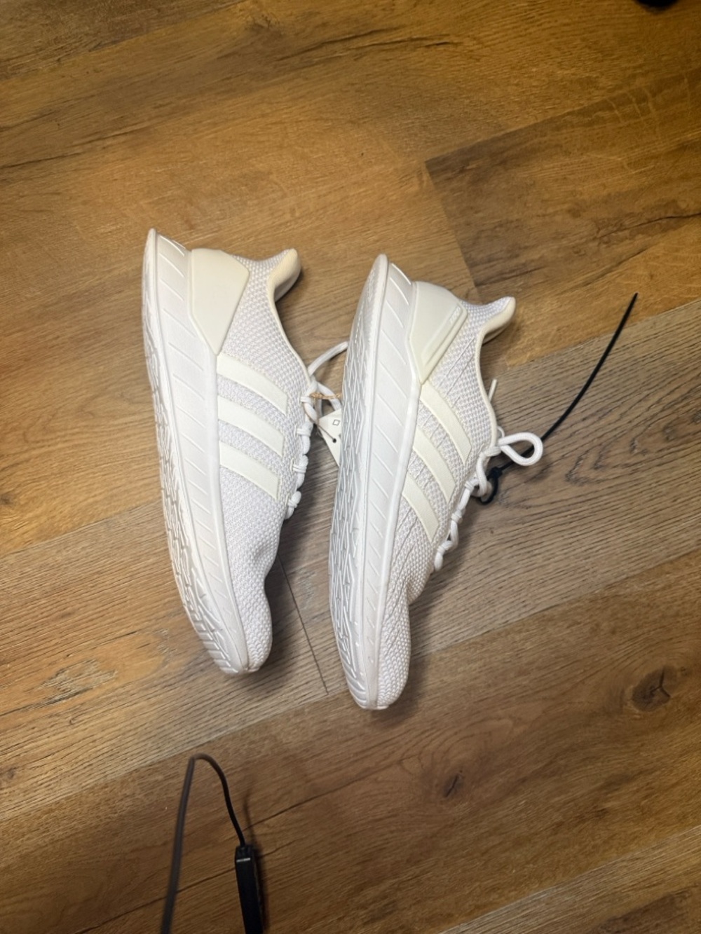 adidas QUESTAR FLOW NXT -TRIPLE WHITE All-White Knit Runner Sneakers - Picture 11 of 11